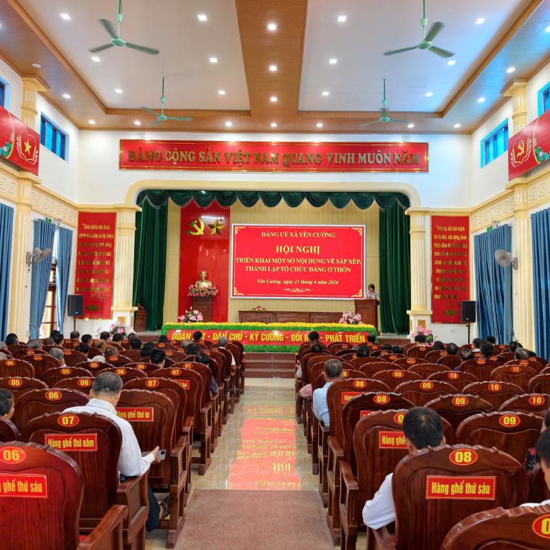 Đảng uỷ xã Yên Cường tổ chức Hội nghị triển khai một số nội dung về sắp xếp, thành lập tổ chức Đảng ở thôn