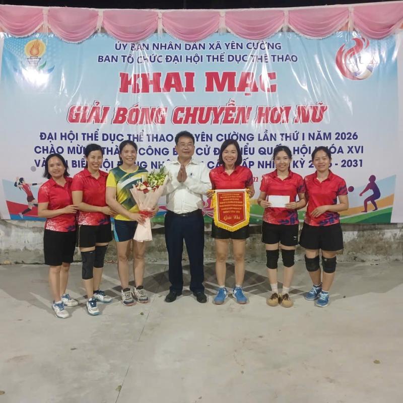 Ủy ban nhân dân  xã Yên Cường tổ chức thành công Giải bóng chuyền hơi nữ năm 2026