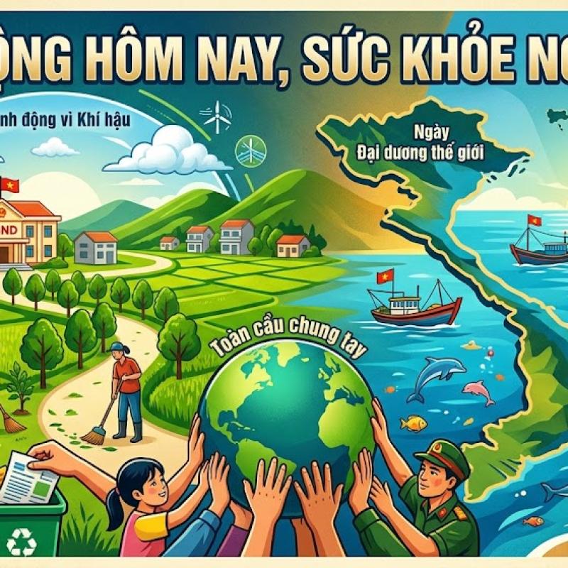 Xã Yên Cường hưởng ứng ngày môi trường thế giới và tuần lễ Biển và Hải đảo Việt Nam năm 2026. Hành động hôm nay, sức khỏe ngày mai!